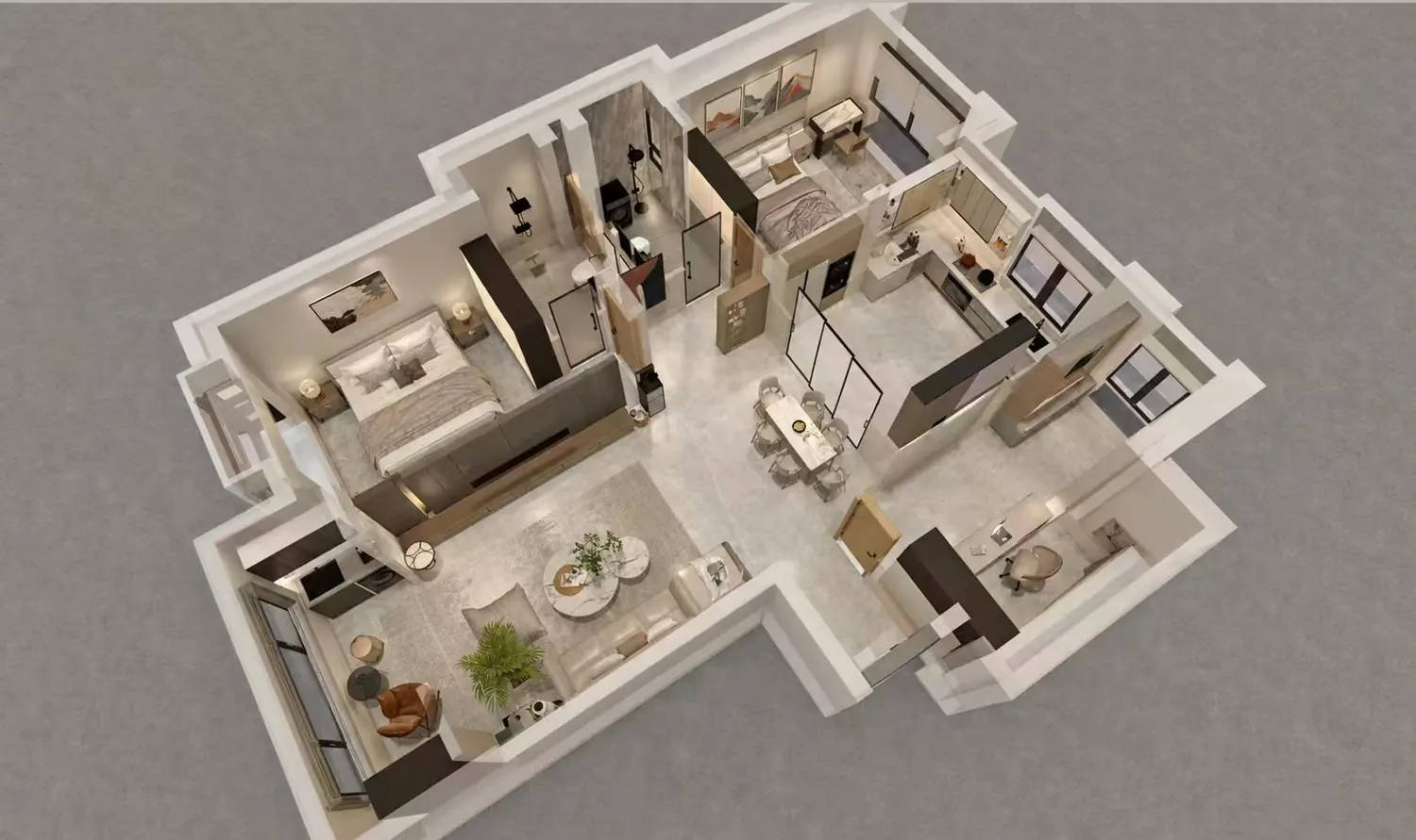 住宅主视图区：纯布局展示